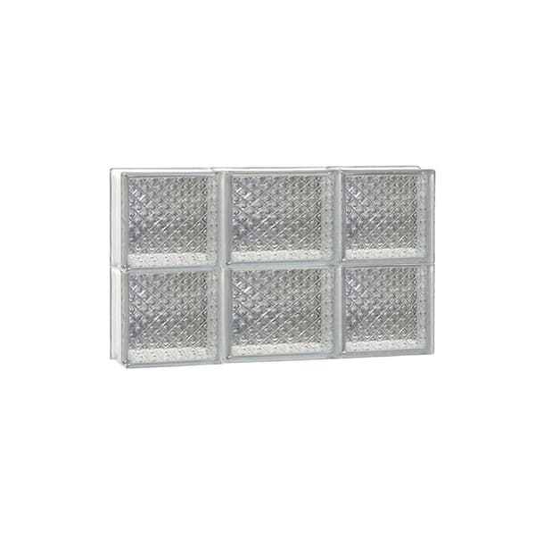 Clearly Secure 19.25 in. x 11.5 in. x 3.125 in. Frameless Non-Vented Diamond Pattern Glass Block Window