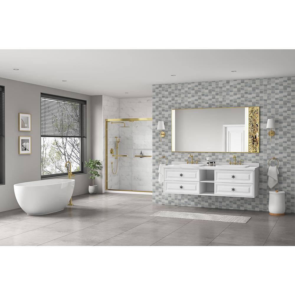 72 in. W x 36 in. H Small Rectangular Framed Bathroom Vanity Mirror with Black Lights FB-66 ...