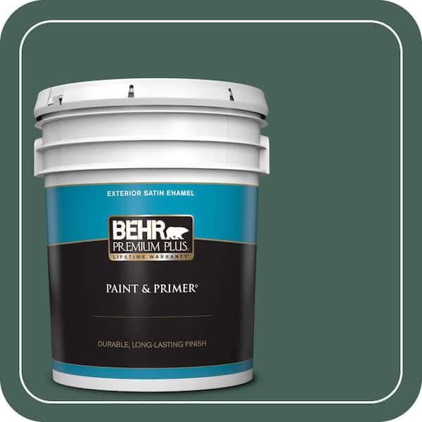 BEHR PREMIUM PLUS 5 gal. #T18-20 Equilibrium Satin Enamel Exterior Paint & Primer