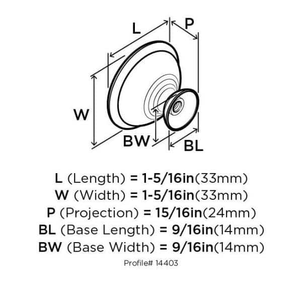 Brushed Chrome Round Cabinet Knob with Mounting Hardware