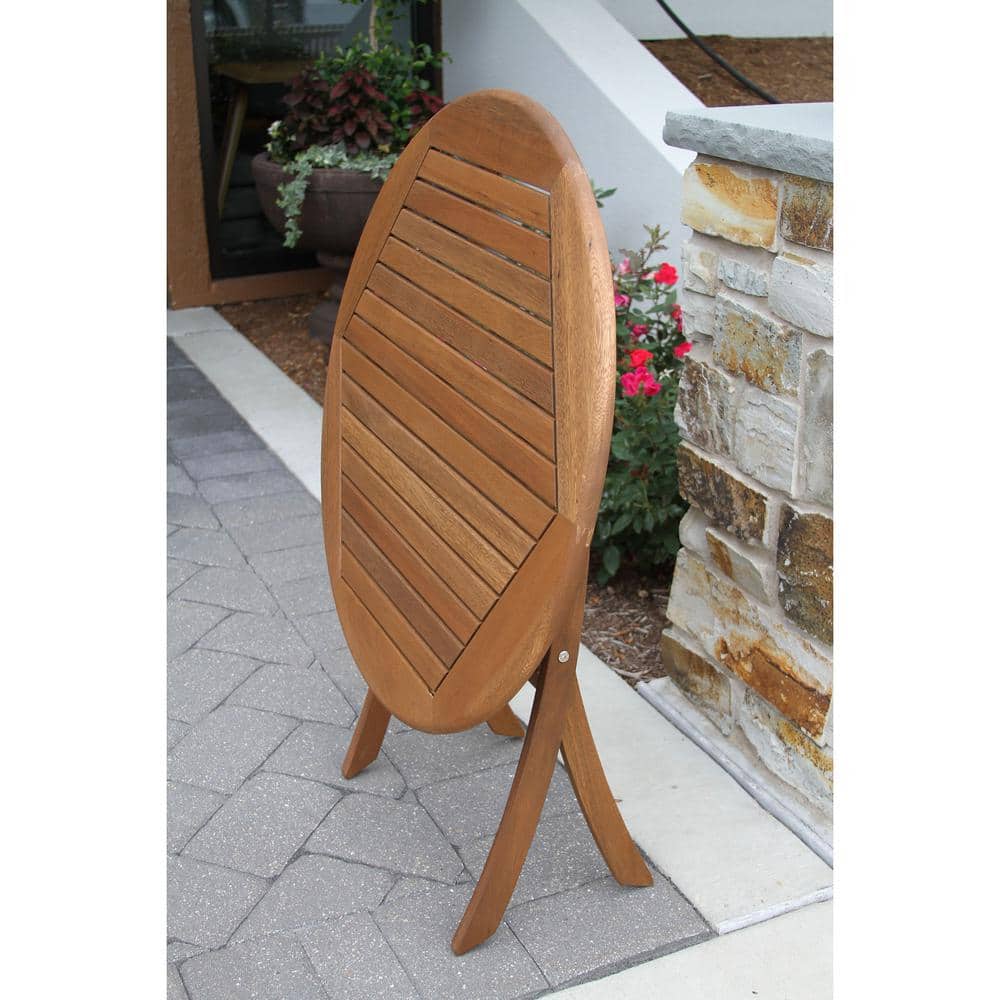 Suki 30'' Eucalyptus Hexa-Slatted Outdoor Bistro Table