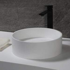 Resin Round Vessel Sink in White