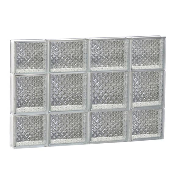 Clearly Secure 27 in. x 19.25 in. x 3.125 in. Frameless Diamond Pattern Non-Vented Glass Block Window