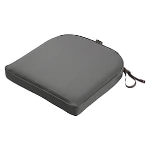 Montlake Fade Safe Light Charcoal 18 in. Contoured Outdoor Seat Cushion