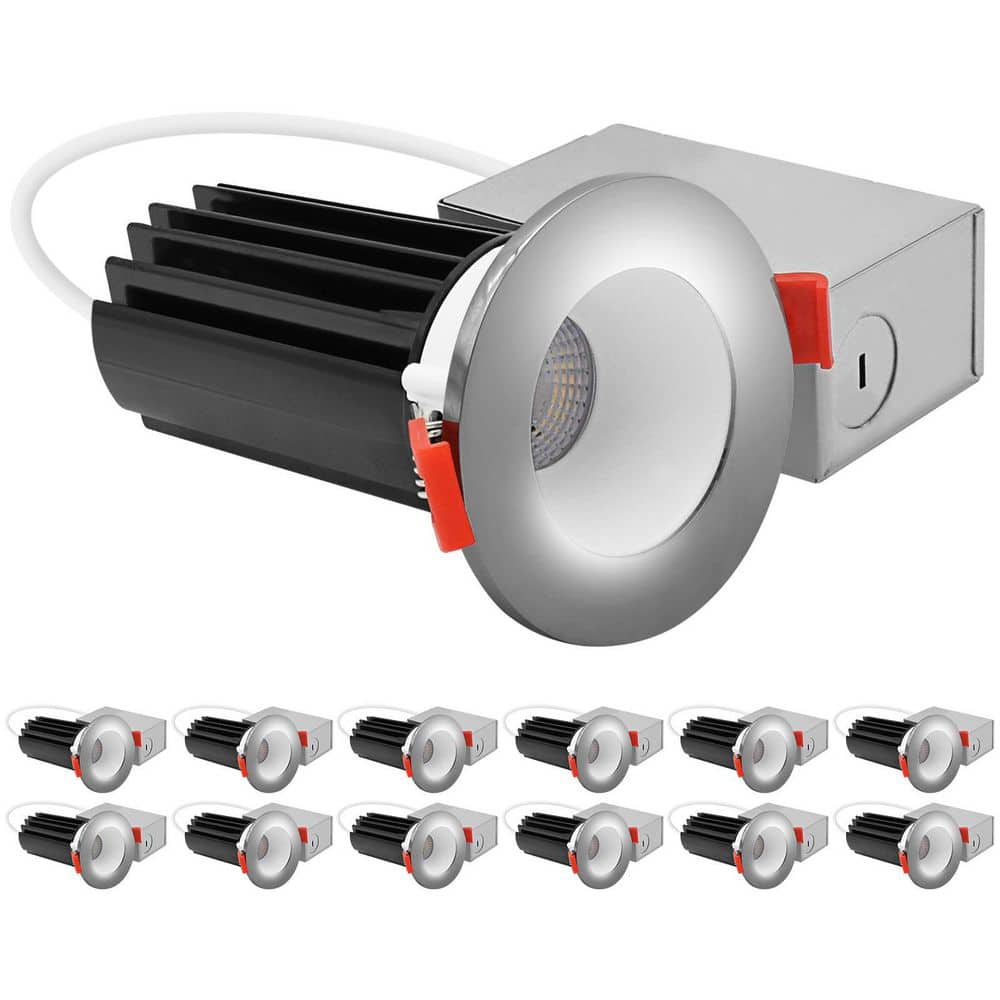 2 In. Integrated LED Recessed Canless Light with Chrome Interchangeable Trim, 5CCT, 1000LM, 15W CRI80, Dimmable 12 Pack price history on PriceWatchPro