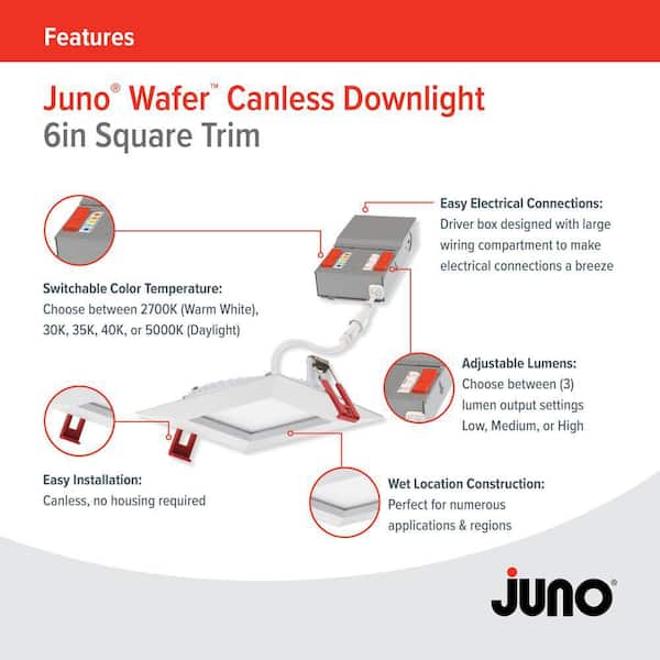Juno 6 in. Adjustable CCT New Construction and Remodel Dimmable
