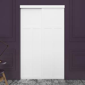 60 in. x 80.5 in. Mission White Sliding Closet Door Hardware Included