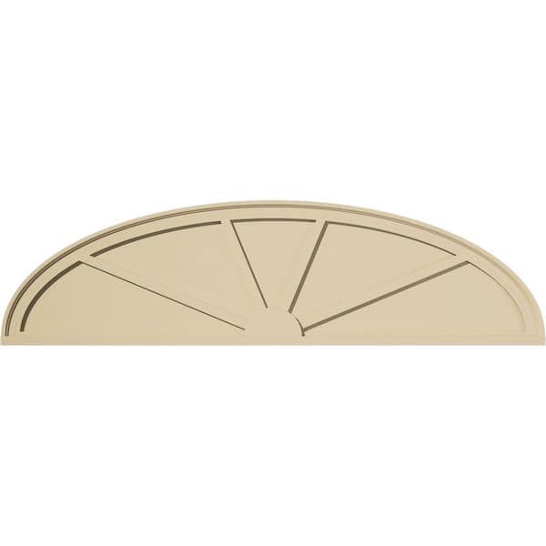 Ekena Millwork 62-in. W x 16-1/2-in. H x 2-in. P Elliptical 4 Spoke Signature Urethane Pediment, Primed Tan