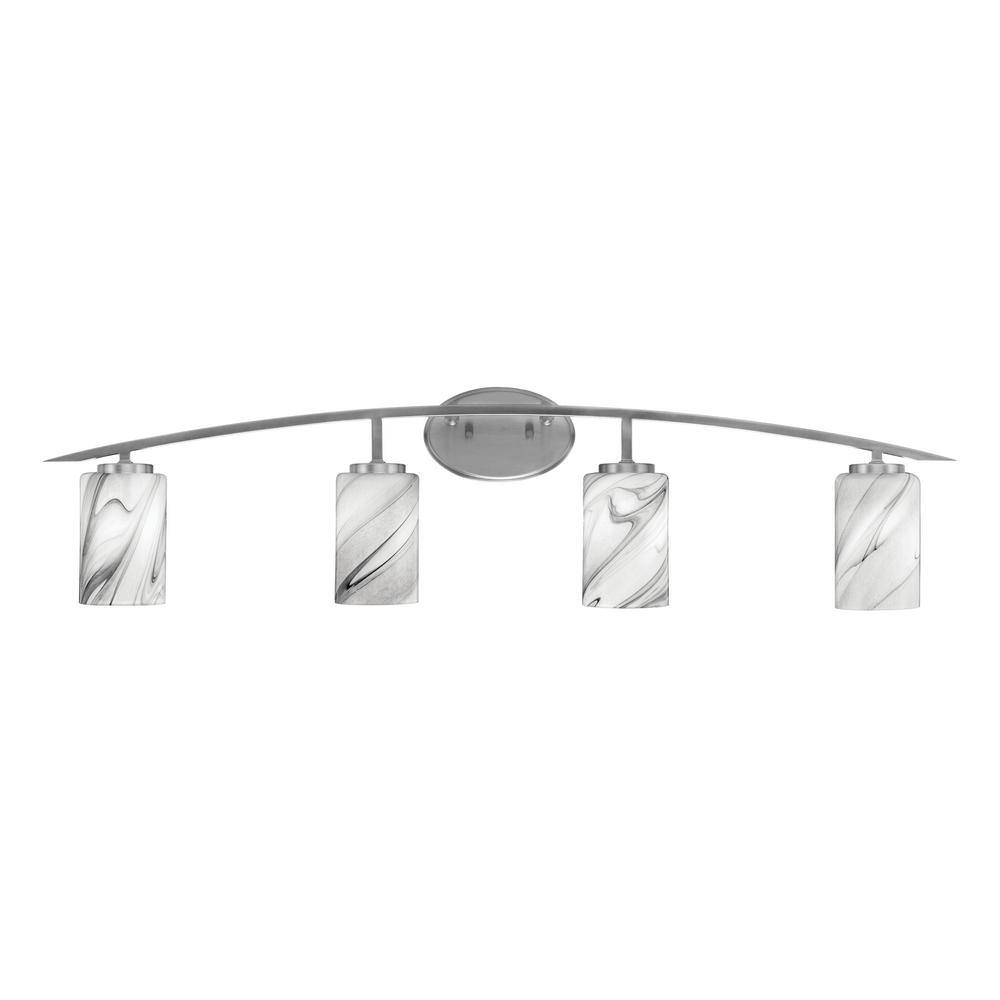 Siena 40 in. 4-Light Graphite Vanity-Light Graphite with 4 in. Onyx Swirl G