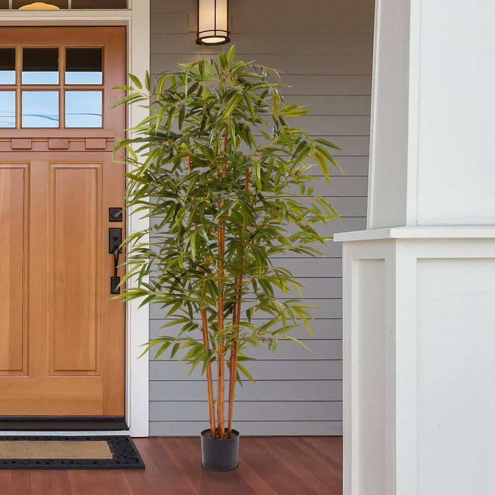 72 in. Artificial Bamboo Plant with Pot