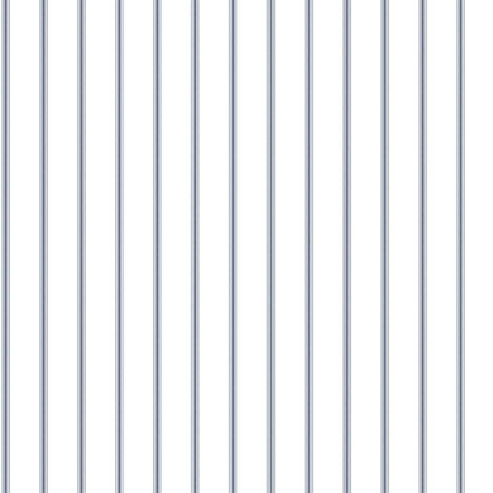 Napkin Stripe Navy/White Matte Finish Vinyl on Non-Woven Non-Pasted ...