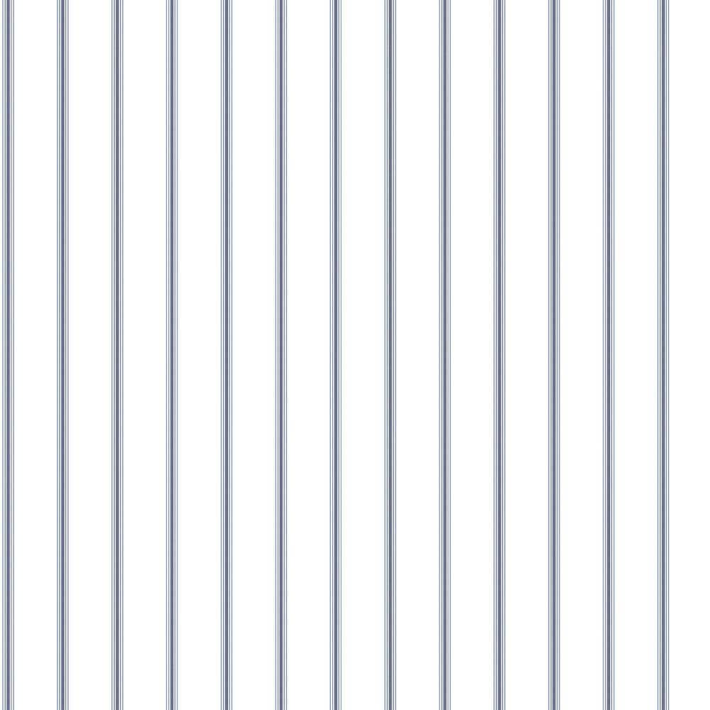 Napkin Stripe Navy/White Matte Finish Vinyl on Non-Woven Non-Pasted Wallpap