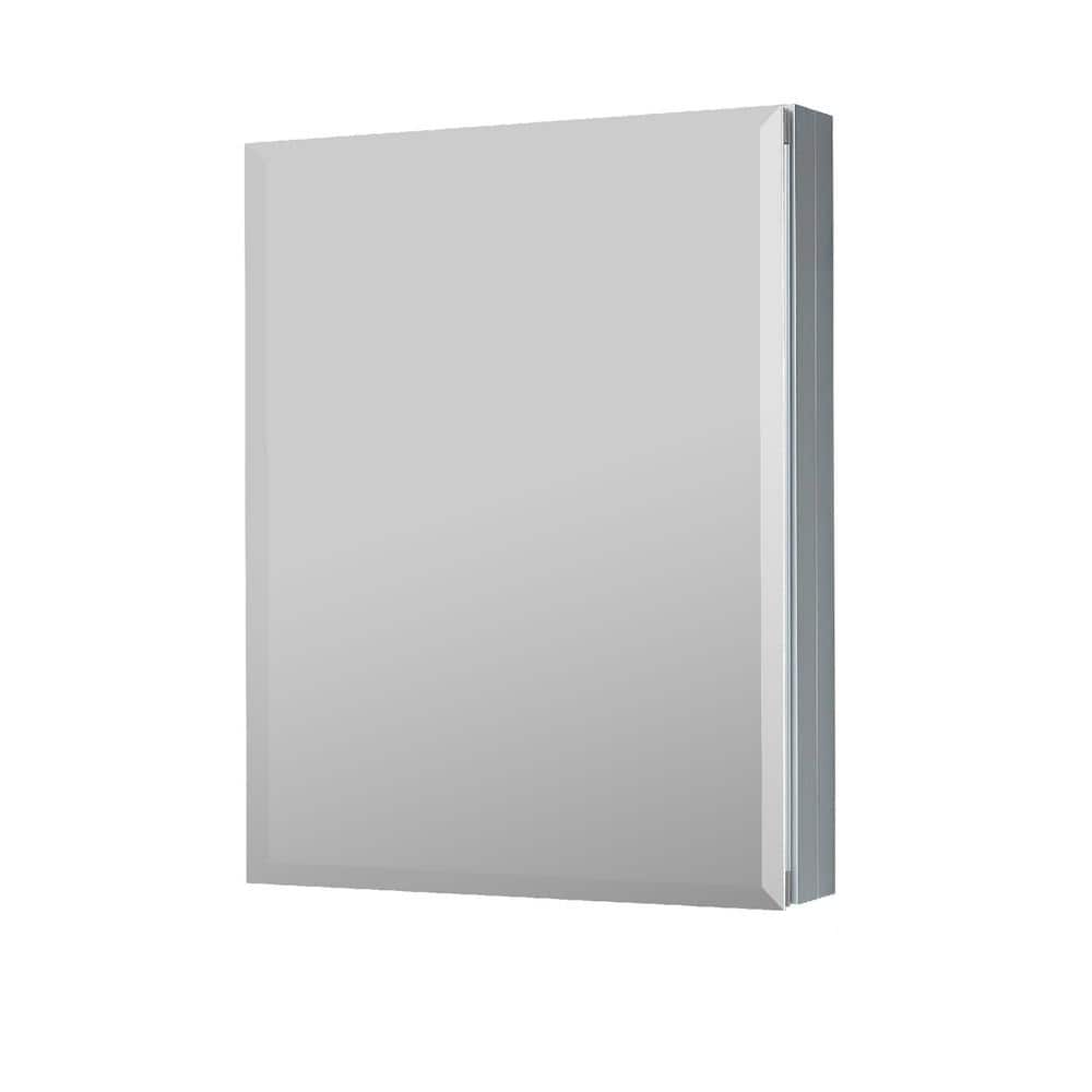 16 in. W x 20 in. H Rectangular Surface/Recessed Mount Aluminum Satin Mirrored Soft Close Medicine Cabinet with Mirror -  FORCLOVER, TAK-MCSA1620