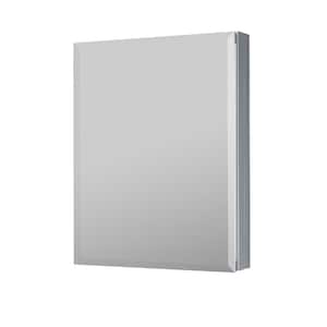 16 in. W x 20 in. H Rectangular Surface/Recessed Mount Aluminum Satin Mirrored Soft Close Medicine Cabinet with Mirror