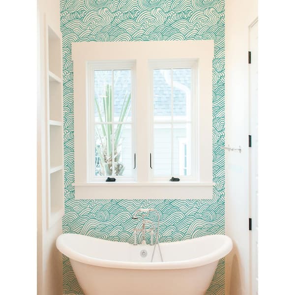Teal Saybrook Vinyl Peel and Stick Wallpaper