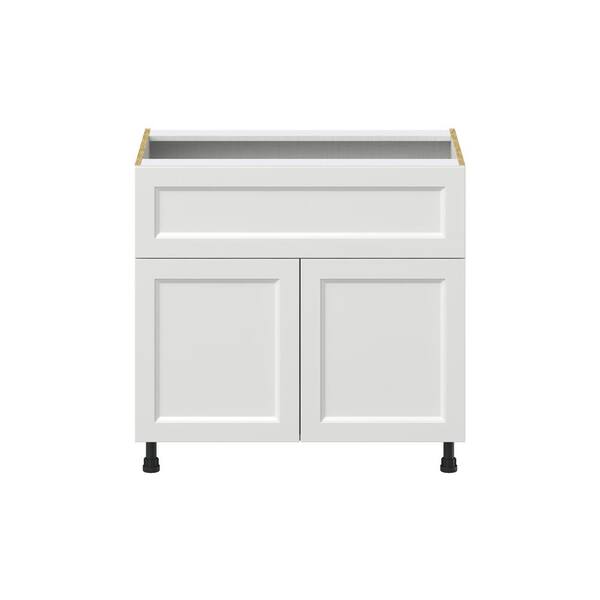 J COLLECTION Alton 36 in. W x 24 in. D x 34.5 in. H Painted White Shaker Assembled Base Kitchen Cabinet with a Drawer