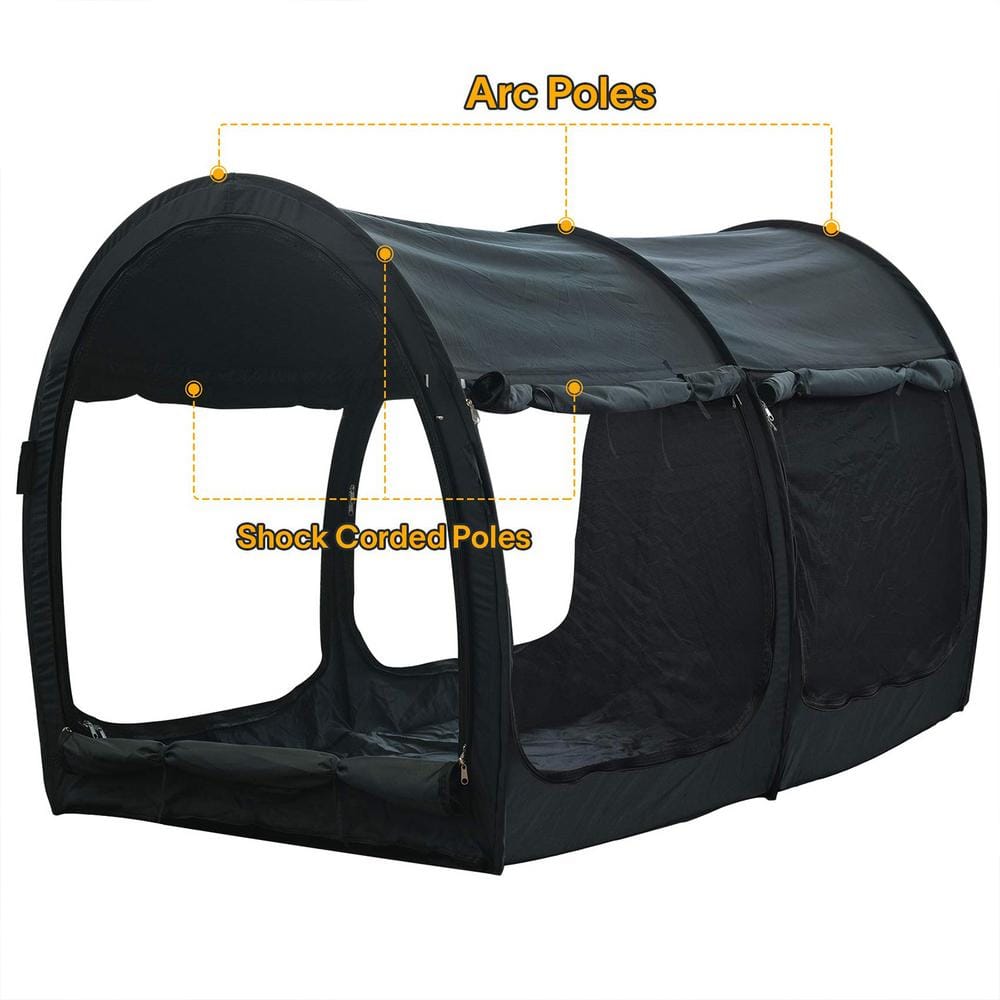 Twin Size Dark Gray Pop-Up Bed Tent Canopy