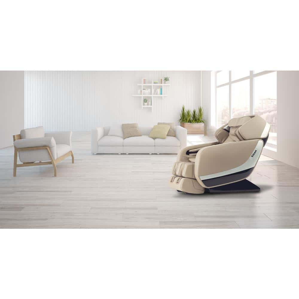Gray Faux Leather Swivel Massage Glove Chair with Remote Control