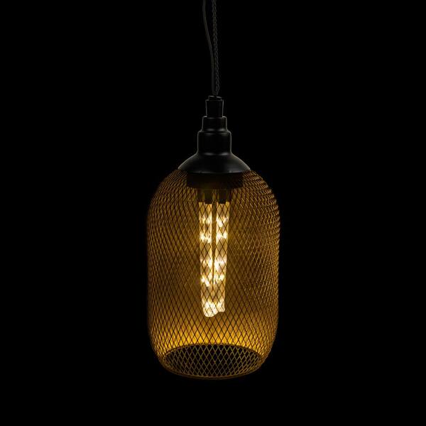 Alpine Corporation 12 in. Tall 24-Light Black Hanging Solar
