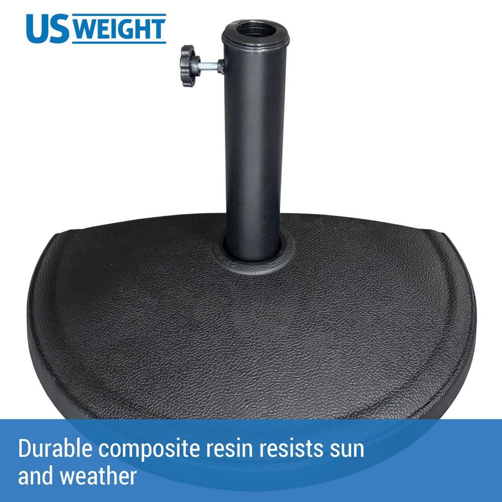 Black Half Round Water Resistant Patio Umbrella Base