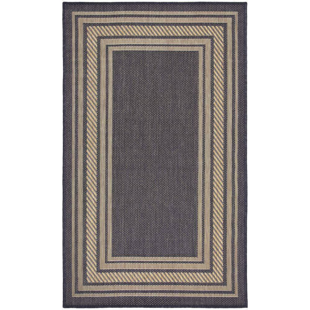 Nourison Horizon Indoor/Outdoor Charcoal 3 ft. x 5 ft. Bordered ...