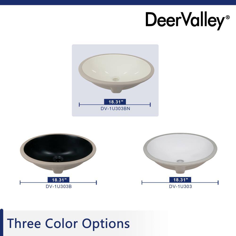Beige Ceramic 18" Oval Undermount Bathroom Sink