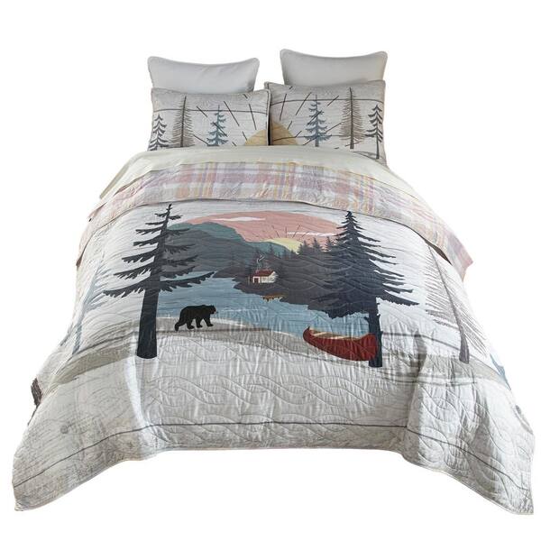 DONNA SHARP Lake Retreat UCC 3-Piece Ivory Polyester King Quilt Set