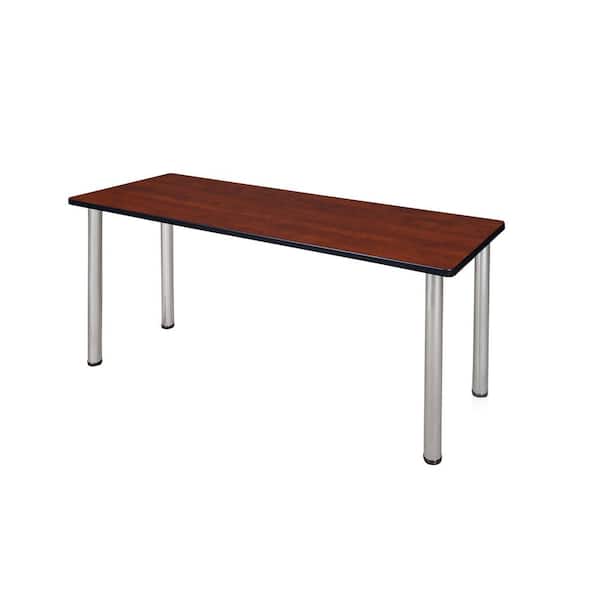 Kee 72 in x 24 in. Cherry Top Training Seminar Table Desk, Chrome Legs