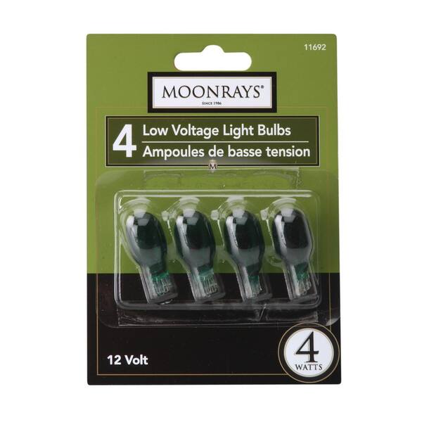 Moonrays 4-Watt Green Glass T5 Wedge Base Incandescent Replacement Light Bulb (4-Pack)