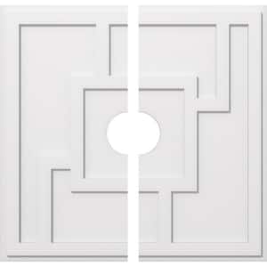 1 in. P X 12-1/2 in. C X 36 in. OD X 6 in. ID Knox Architectural Grade PVC Contemporary Ceiling Medallion, Two Piece