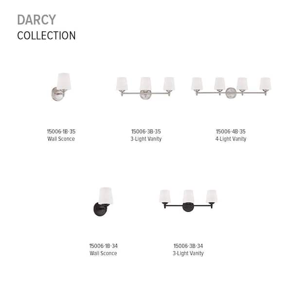Designers Fountain - Darcy 5.25 in. 1-Light Oil Rubbed Bronze Transitional Wall Sconce with White Opal Glass Shade