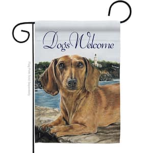 13 in. x 18.5 in. Dachshund Garden Flag Double-Sided Readable Both Sides Animals Dog Decorative