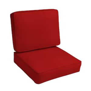 23.5 x 23 Deep Seating Outdoor Corded Cushion Set in Sunbrella Canvas Jockey Red