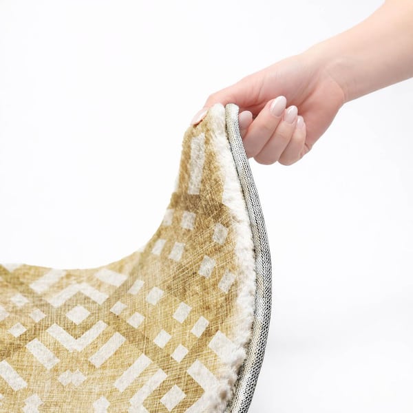 Dream Shag Premium Machine Washable Abstract ADS616 Gold 10 ft. x 14 ft. Area Rug