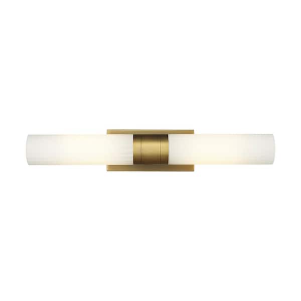 Innovations Empire 24.75 in. 2-Light Brushed Brass Vanity Light with Glass Shade