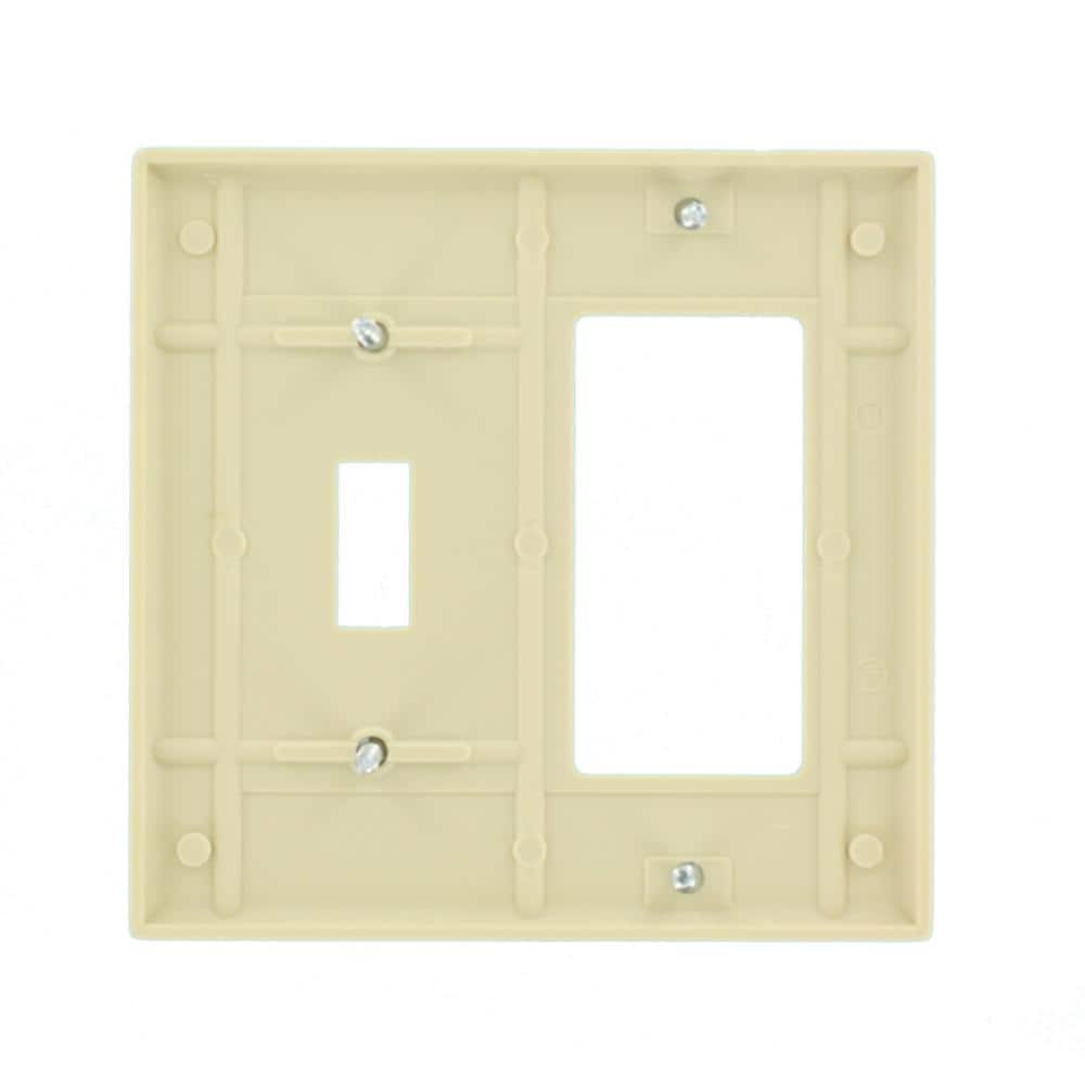 Ivory 2-Gang Thermoset Plastic Toggle and Decora Wall Plate