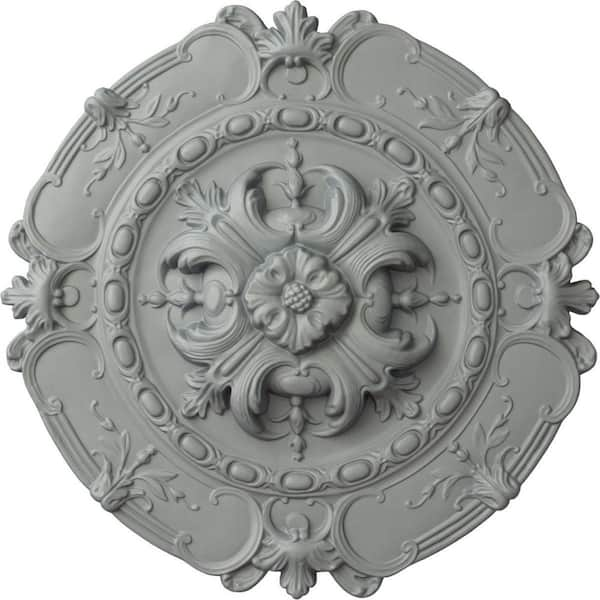 Ekena Millwork 16-1/2" x 2-3/8" Southampton Urethane Ceiling  Medallion, Primed White CM16SO - The Home Depot