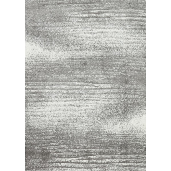 Pasargad Home Paris Shag Taupe Grey/Ivory 10 ft. x 13 ft. Abstract Area Rug