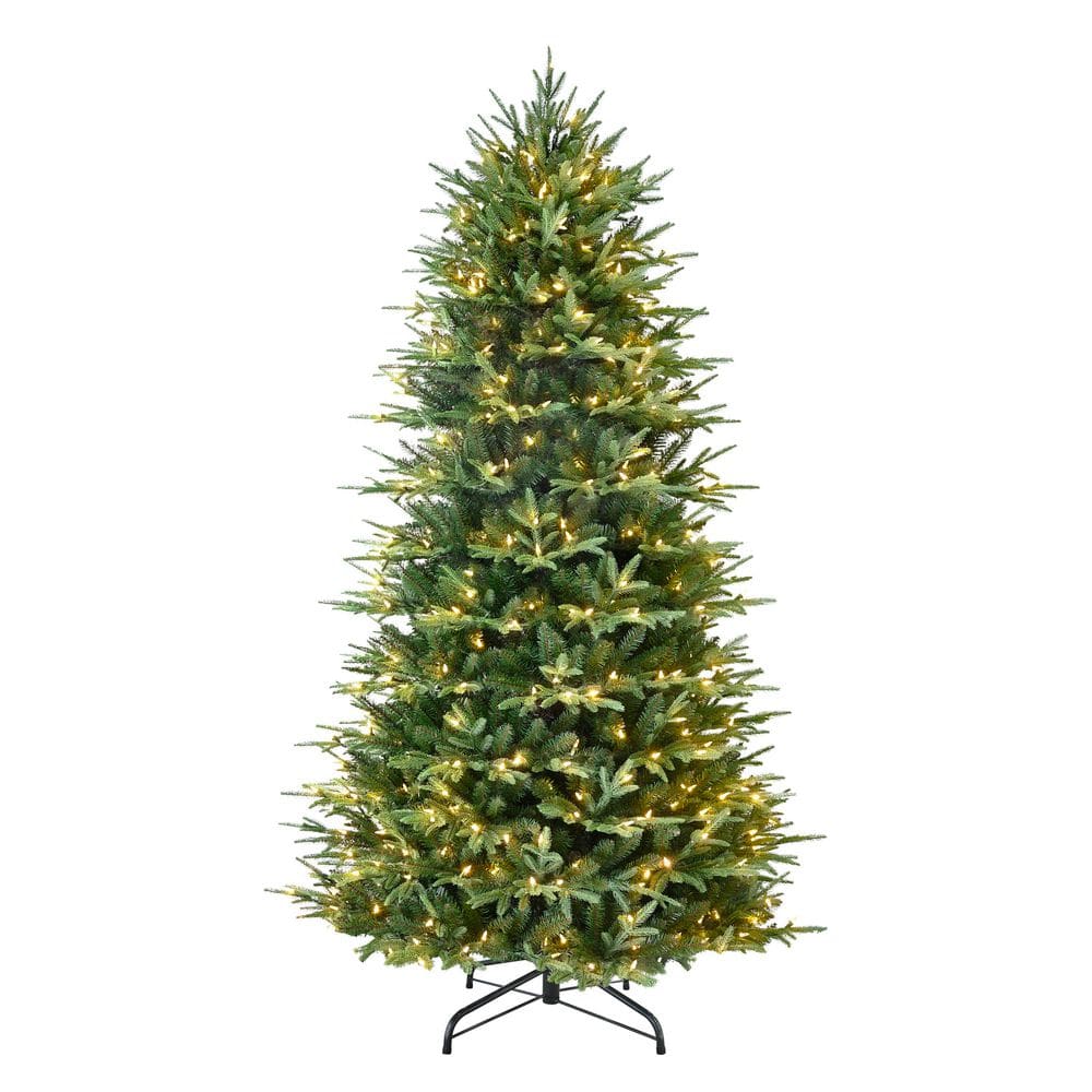 6.5 ft. Pre-Lit Green Fraser Fir Slim Artificial Christmas Tree with 600 Dual-Color LED Lights price history on PriceWatchPro