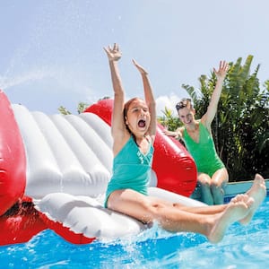 Inflatable Pool Water Slide, Red and Inflatable Pool Water Slide, Blue