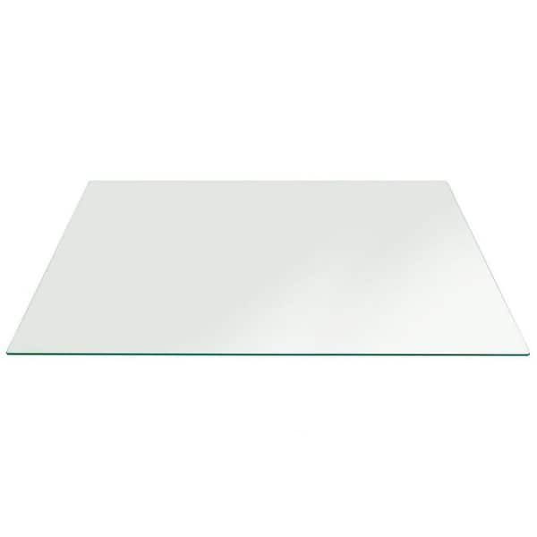 Fab Glass and Mirror 36 in. x 60 in. Clear Rectangle Glass Table Top, 1/2 in. Thick Flat Edge Polished Tempered Radius Corner