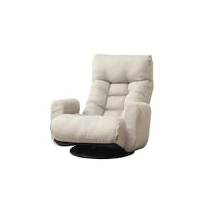 Gray Linen Upholstered Swivel Gaming Chairs with Adjustable Head and Waist, Non-Adjustable Arms Leisure/Floor Chair/Sofa