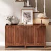 BYBLIGHT Ahlivia Brown Wood 57 in. Buffet Cabinet Long Sideboard Cabinet with Adjustable Shelves BB-JW0983-SJH