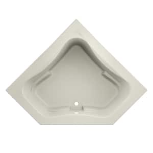 PROJECTA 60 in. x 60 in. Acrylic Corner Drop-In Bathtub in Oyster