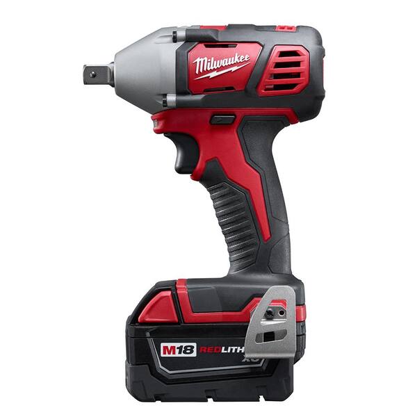 Milwaukee M18 18V Lithium-Ion Cordless 1/2 in. Impact Wrench W/ Pin Detent Kit W/(2) 3.0Ah Batteries, Charger & Hard Case