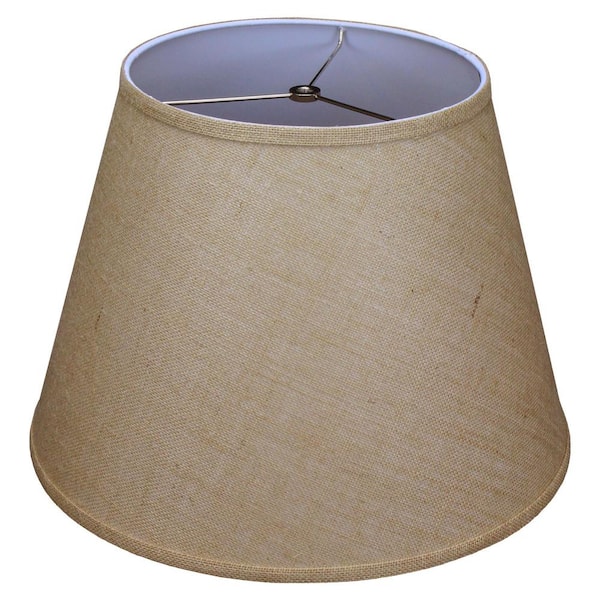 FenchelShades.com 11 in. Top Diameter x 18 in. Bottom Diameter x 13 in. Slant Burlap Natural Empire Lamp Shade