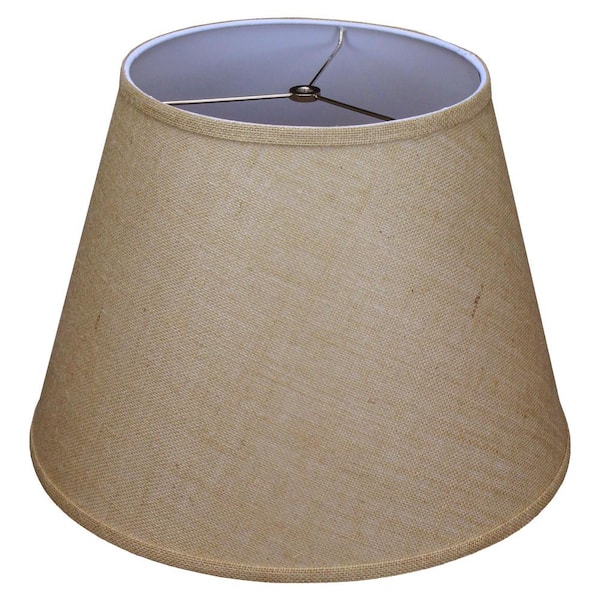 FenchelShades.com 11 in. Top Diameter x 18 in. Bottom Diameter x 13 in. Slant Burlap Natural Empire Lamp Shade