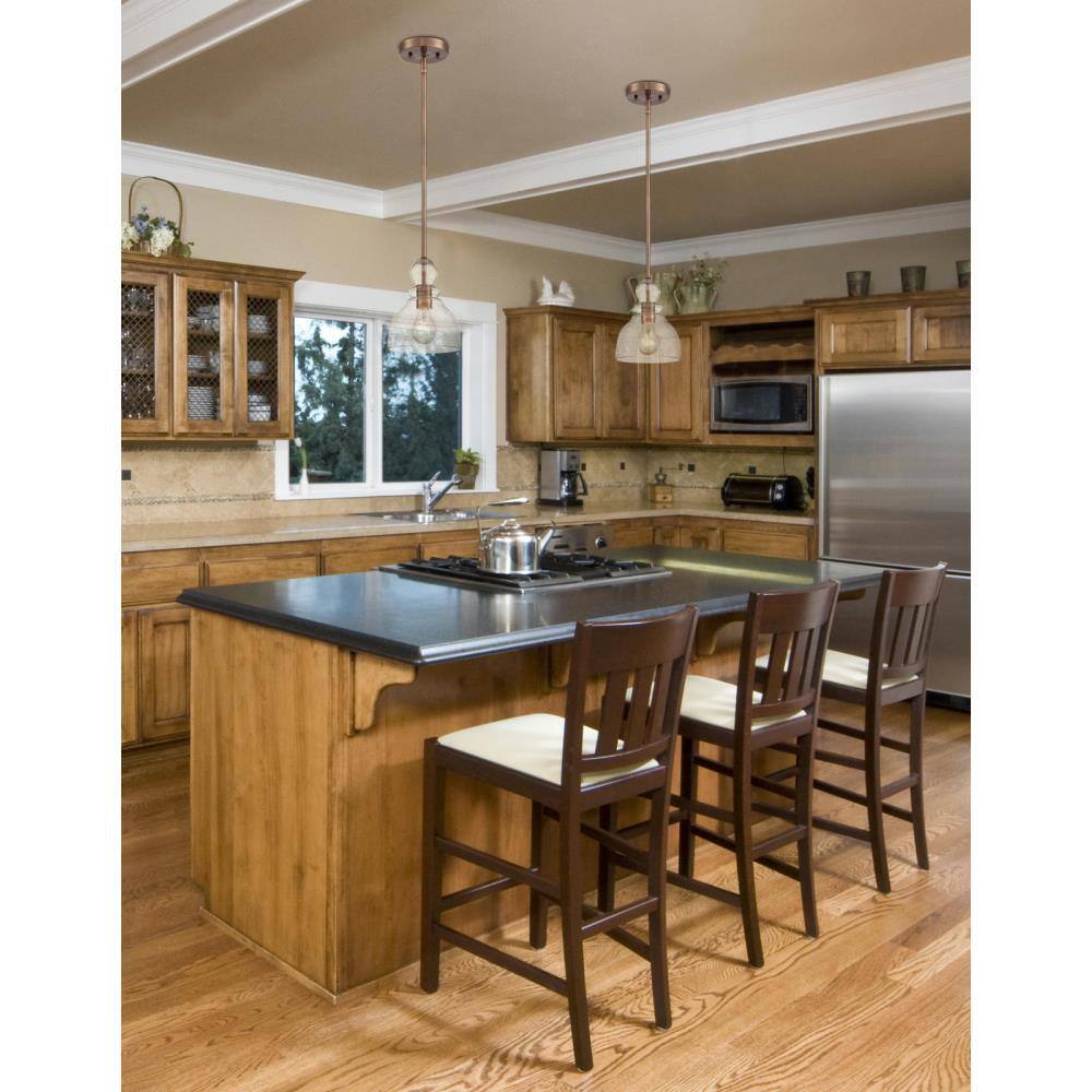 Mini Brushed Nickel and Copper Glass Pendant Light