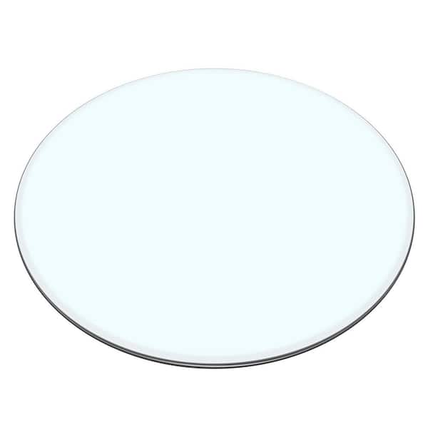24 in. Clear Round Tempered Glass Table Top, 1/4 in. Thickness with Anti-Collision Pencil Polished