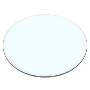 24 in. Clear Round Tempered Glass Table Top, 6.6 mm Thickness with Anti-collision Duckbill Edge